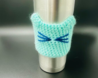 Crochet Cat Cup Sleeve