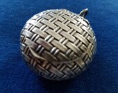 Vintage Sterling Pill Box, French Compact or Pill Box