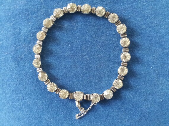 Vintage Sterling Rhinestone Bracelet, 1920s