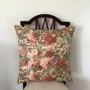 Sanderson &quot;Rose & Peony Minor&quot; Vintage Floral Fabric Cushion