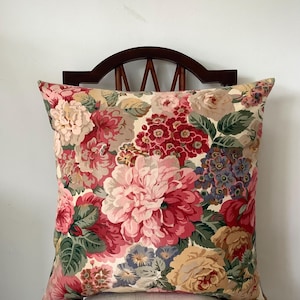 Sanderson &quot;Rose And Peony&quot; Vintage Floral Fabric Cushion