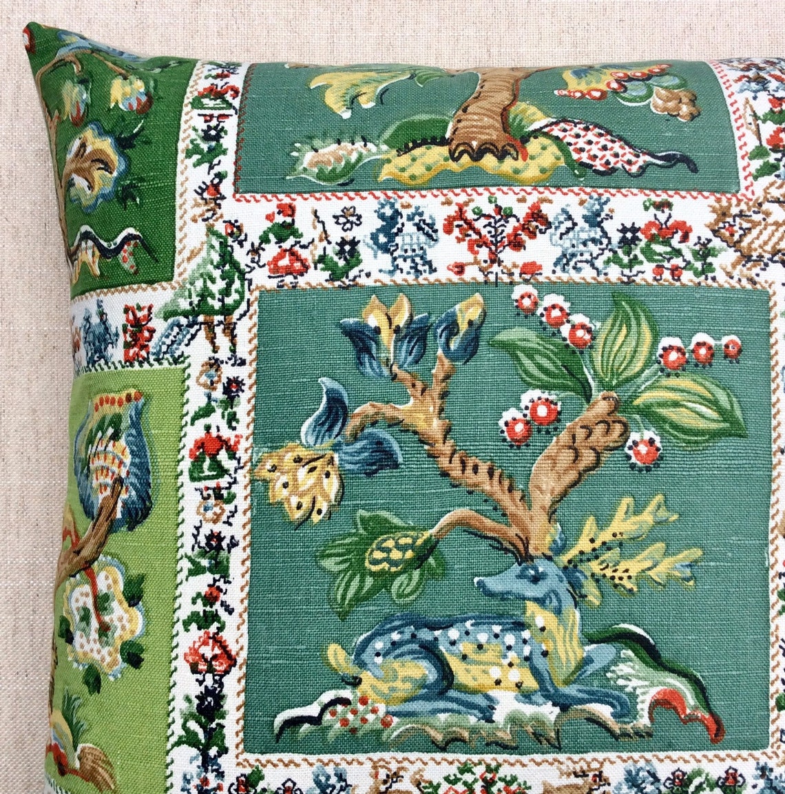 Sanderson Vintage Linen Fabric Cushion Etsy