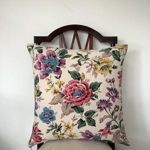 Linen 1940s Floral Fabric Cushion By Cepea