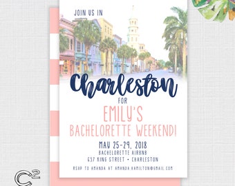 Charleston Bachelorette Party Invitation (+ Itinerary)