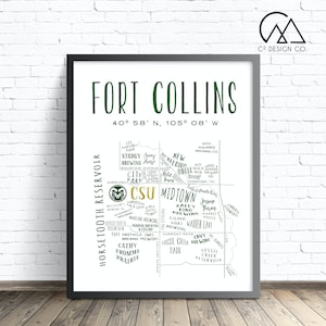 OFAC Carte | Signe imprimable de Fort Collins | État du Colorado