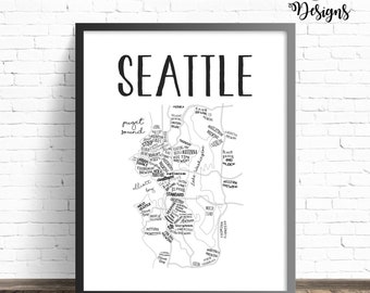 Seattle Brewery Map | Instant Download Printable Sign