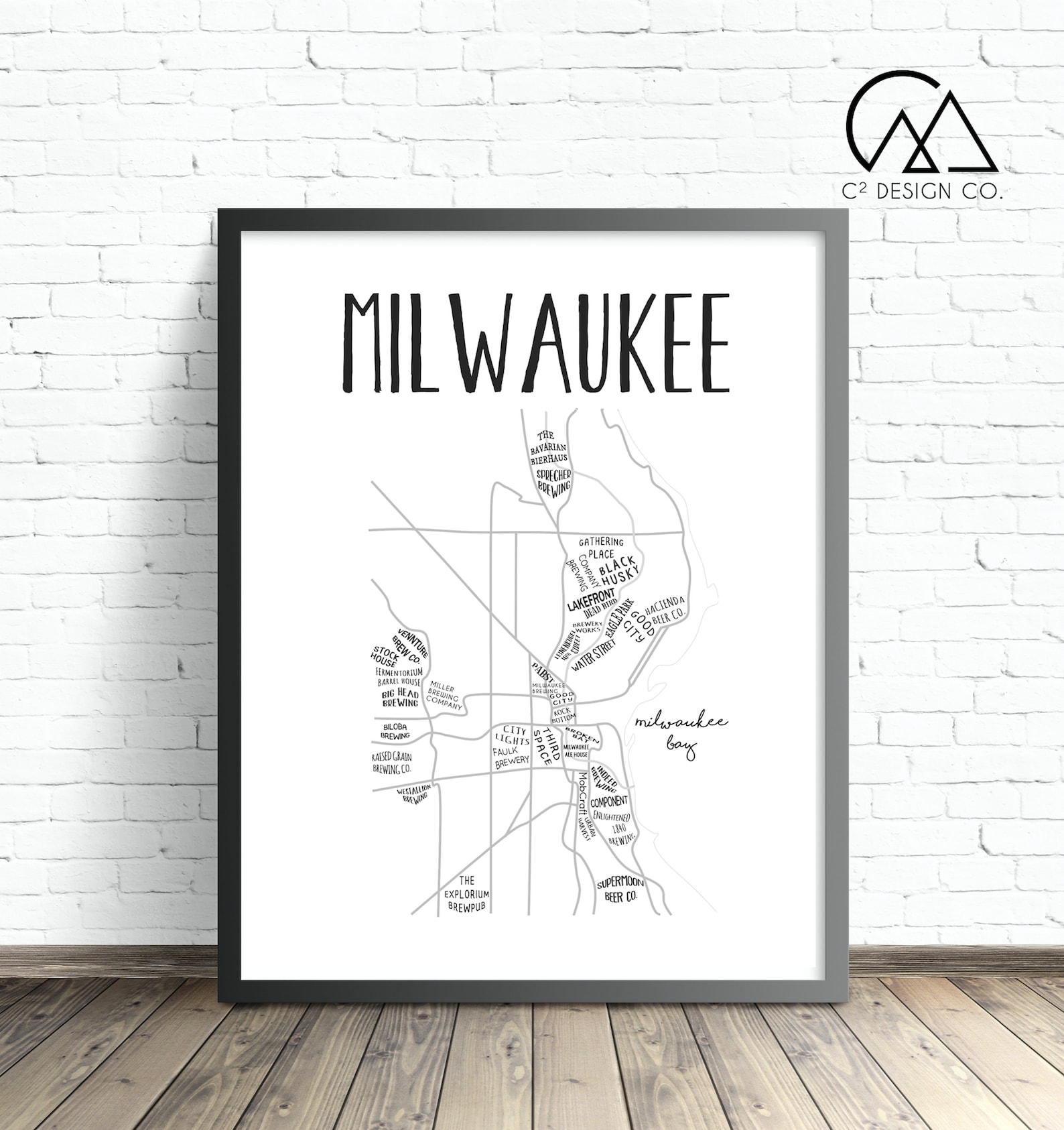 Milwaukee Brewery Map Instant Download Printable Sign | Etsy