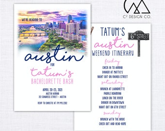 Austin Bachelorette Party Invitation + Itinerary Template
