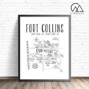 FOCO Karte | Fort Collins druckbare Schild