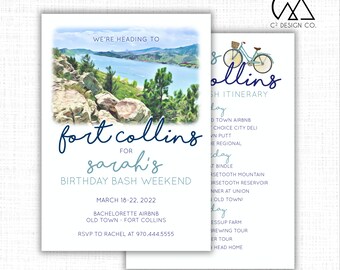 Fort Collins Birthday/Bachelorette Party Invitation (+ Itinerary)