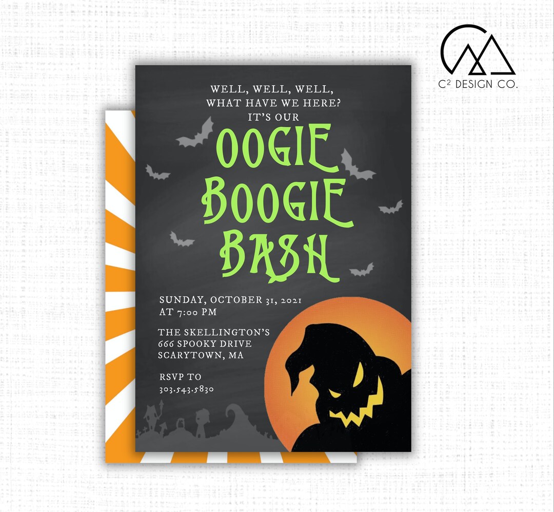 Oogie Boogie Bash Halloween Party Invitation Template Etsy