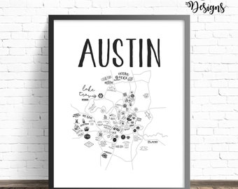 Austin Map | Austin, Texas Printable Sign