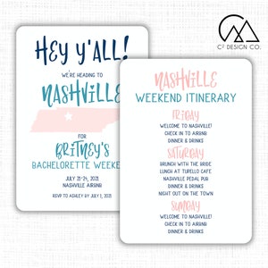 Nashville Bachelorette Party Invitation with Itinerary Template image 2