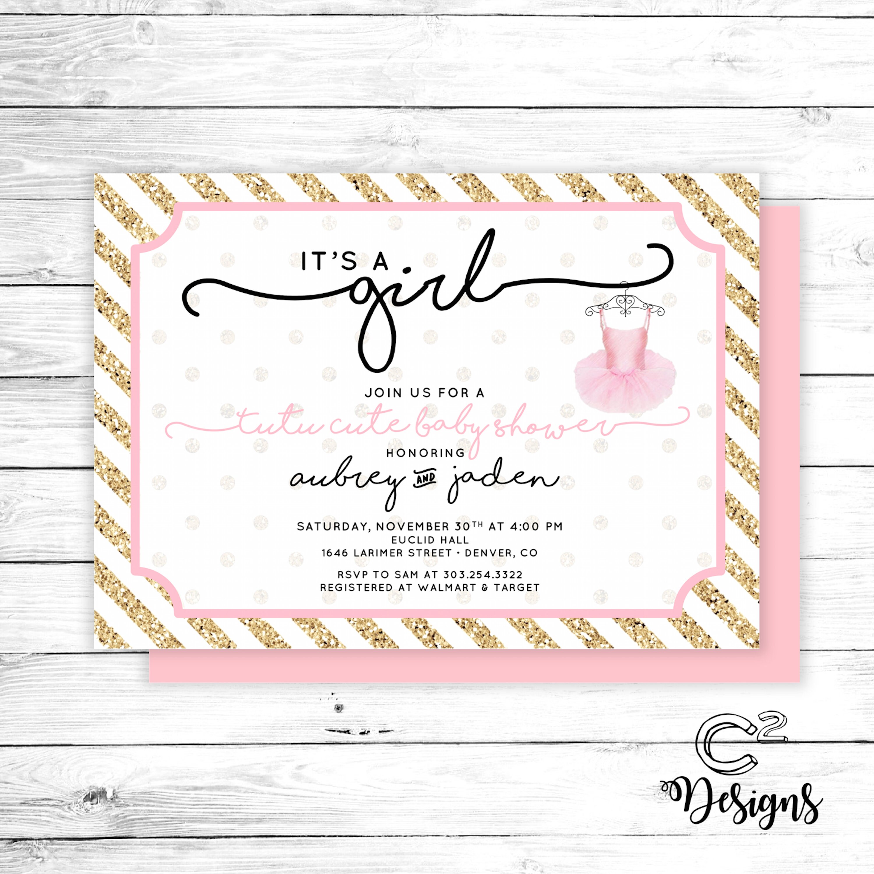 Tutu Cute Baby Shower Invitation Etsy