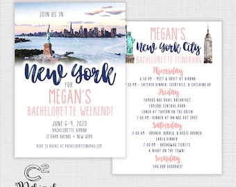 New York Bachelorette/Birthday Invitation and Itinerary - Template