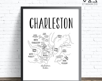 Charleston Map | Charleston Printable Sign