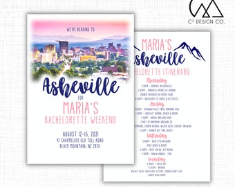Asheville Bachelorette Party Invitation (+ Itinerary) Template