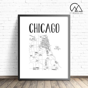 Chicago Brewery Karte | Chicago Area Sofortiger Download Druckbare Schild