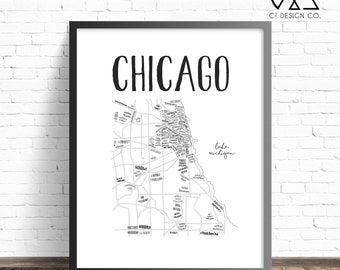 Chicago Brewery Map | Chicago Area Instant Download Printable Sign