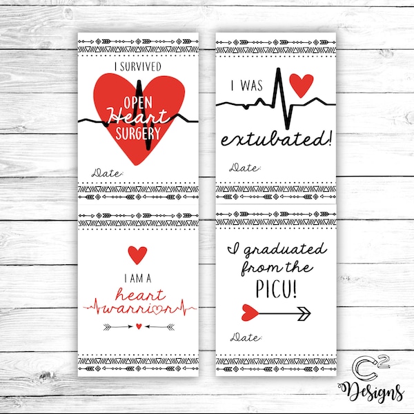 Heart Warrior Milestone Cards - Digital File