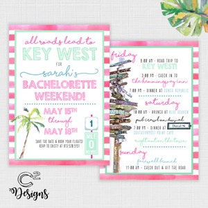 Key West Bachelorette Beach Weekend With Itinerary Template