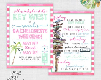 Key West Bachelorette Beach Weekend With Itinerary Template