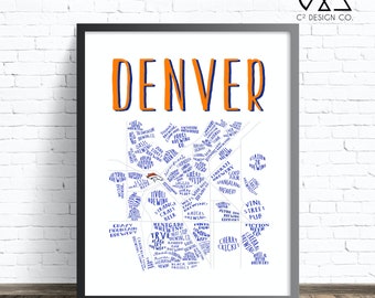 Denver Brewery Map | Broncos Map Instant Download Art Print