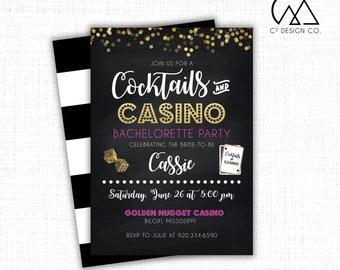 Cocktails & Casinos Bachelorette Invitation | Template