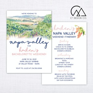 Vineyard Weekend Invitation + Itinerary