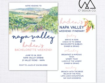 Vineyard Weekend Invitation + Itinerary
