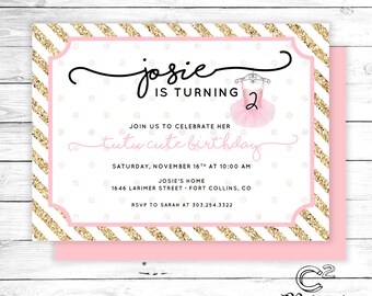 Tutu Cute Birthday Party Invitation