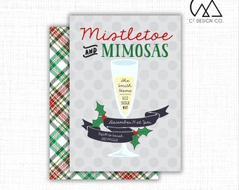 Mistletoe & Mimosas | Christmas Brunch Invitation Template