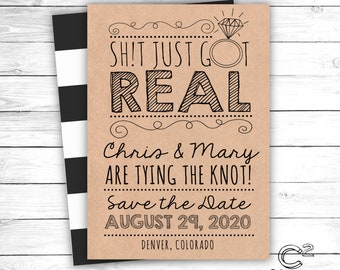Sh!t Just Got Real Save the Date Card