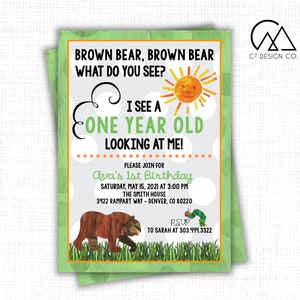 Brown Bear, Brown Bear Birthday Invitation