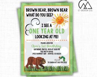 Brown Bear, Brown Bear Birthday Invitation