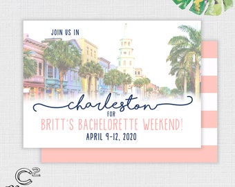 Charleston Bachelorette Party Invitation (+ Itinerary)