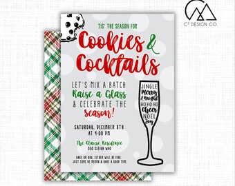 Cookies & Cocktails Holiday Party Invitation Template