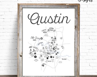 Austin Map | Austin, Texas Printable Sign