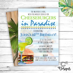 Jimmy Buffett Margaritaville Party Invitation  - Custom Digital File