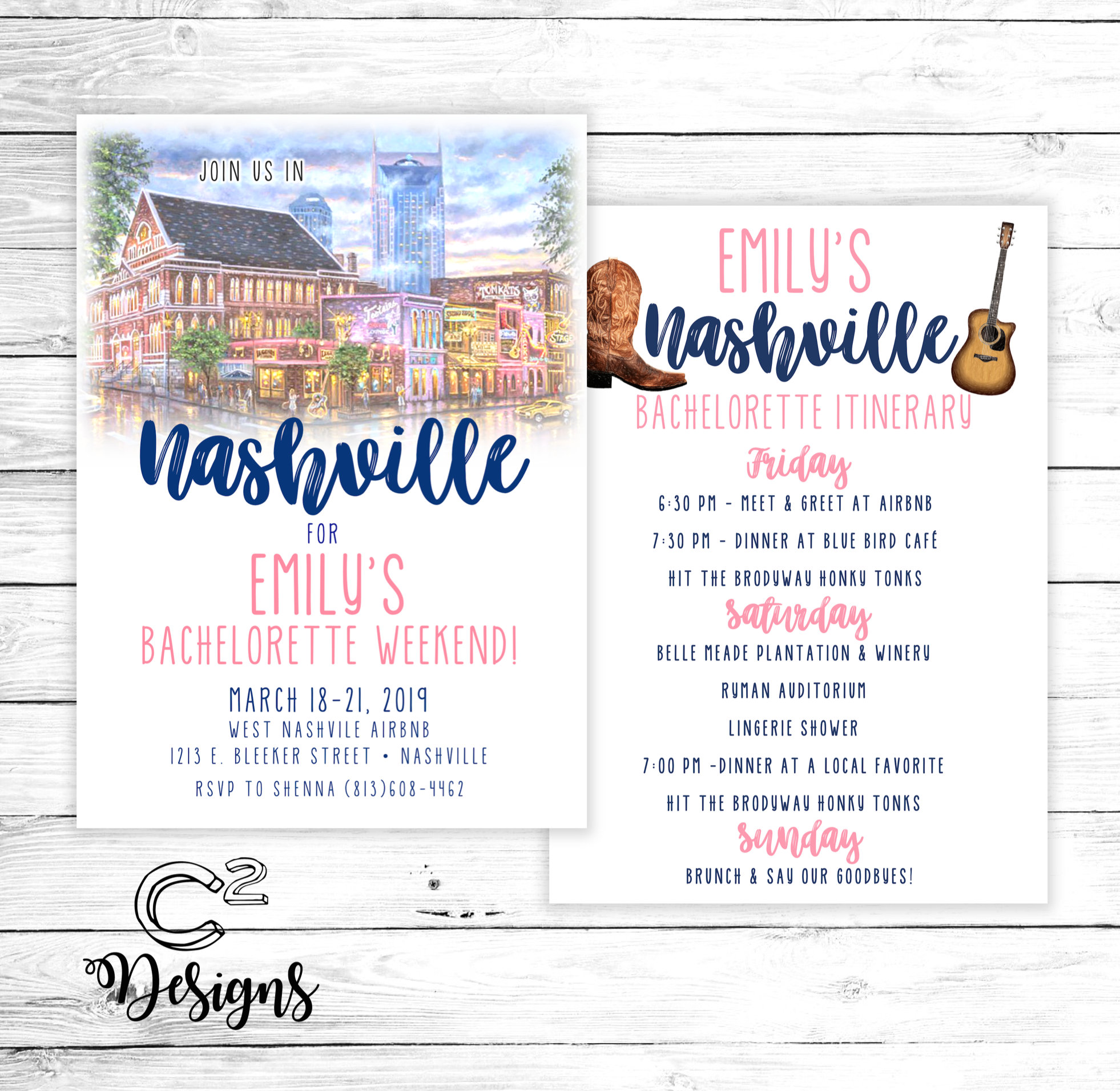 Nashville Bachelorette Itinerary Template Free