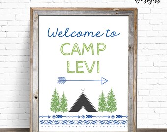 Camp Birthday Welcome Sign