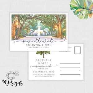 Savannah Save the Date Postkarte Vorlage