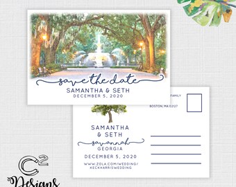 Savannah Save the Date Postcard Template