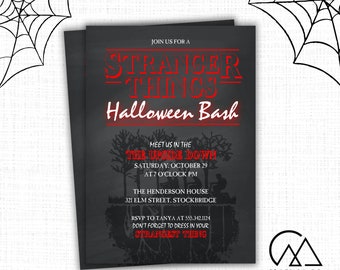 Stranger Things Halloween Party Invitation Template