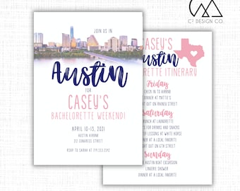 Austin Bachelorette Party Invitation + Itinerary Template