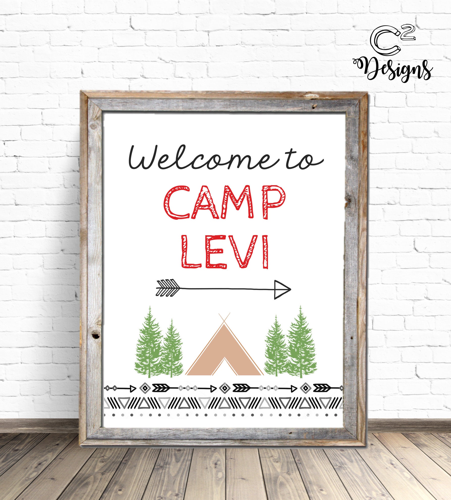 Camp Birthday Welcome Sign - Red - Etsy
