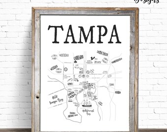 Tampa Map | Guide to Tampa and Brewery Map Instant Download