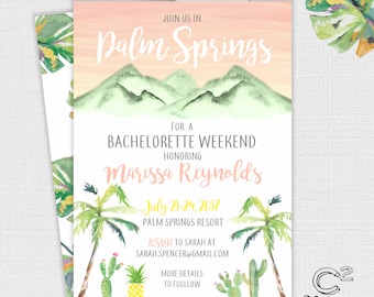 Palm Springs Bachelorette Party Invitation