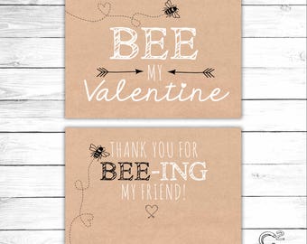 INSTANT DOWNLOAD: Bee-Mine Valentine's Day Card