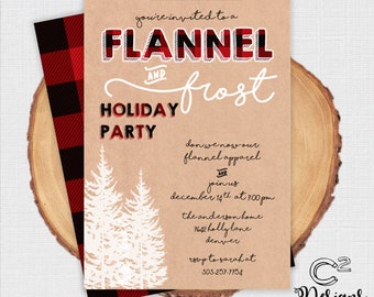 Flannel & Frost Holiday Party Invitation